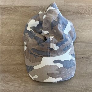 Camouflage Cotton Baseball Cap - Taupe/Gray